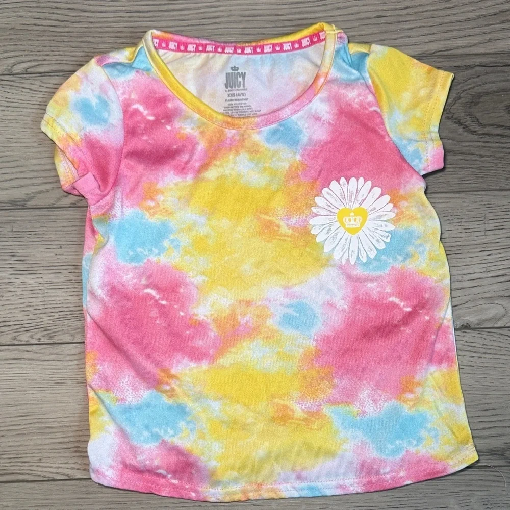 Juicy Couture Girls Pastel Tie-Dye Blast Lounge Shorts & Top Set XXS (4/5)
